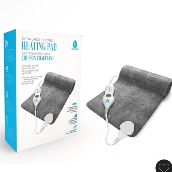 Pursonic Extra Large Electric Heating Pad Cousin Chauffan, in Gray. NIB! - Picture 1 of 8